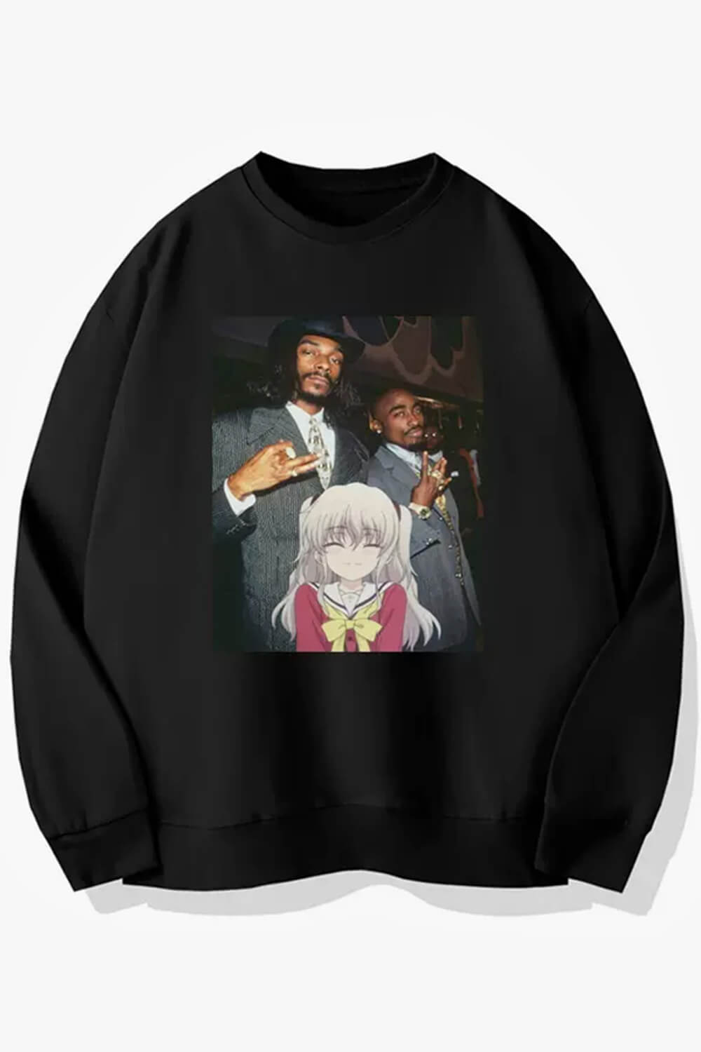 Snoop Dogg Tupac and Cute Anime Girl Sweatshirt Animecore