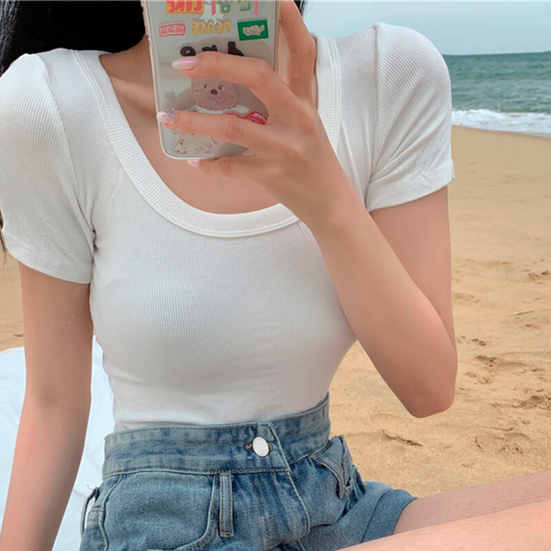Soft Girl Aesthetic Basic T-Shirt For Women Soft Girl Aesthetic Basic T-Shirt For Women