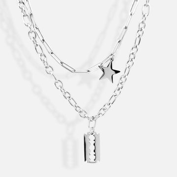 Soft Grunge Razor Blade Chain Necklace - Aesthetic Clothes Shop Soft Grunge Razor Blade Chain Necklace - Aesthetic Clothes Shop