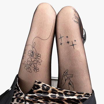 Soft Grunge Tattoo Black Translucent Tights - Aesthetic Clothes Shop Soft Grunge Tattoo Black Translucent Tights - Aesthetic Clothes Shop