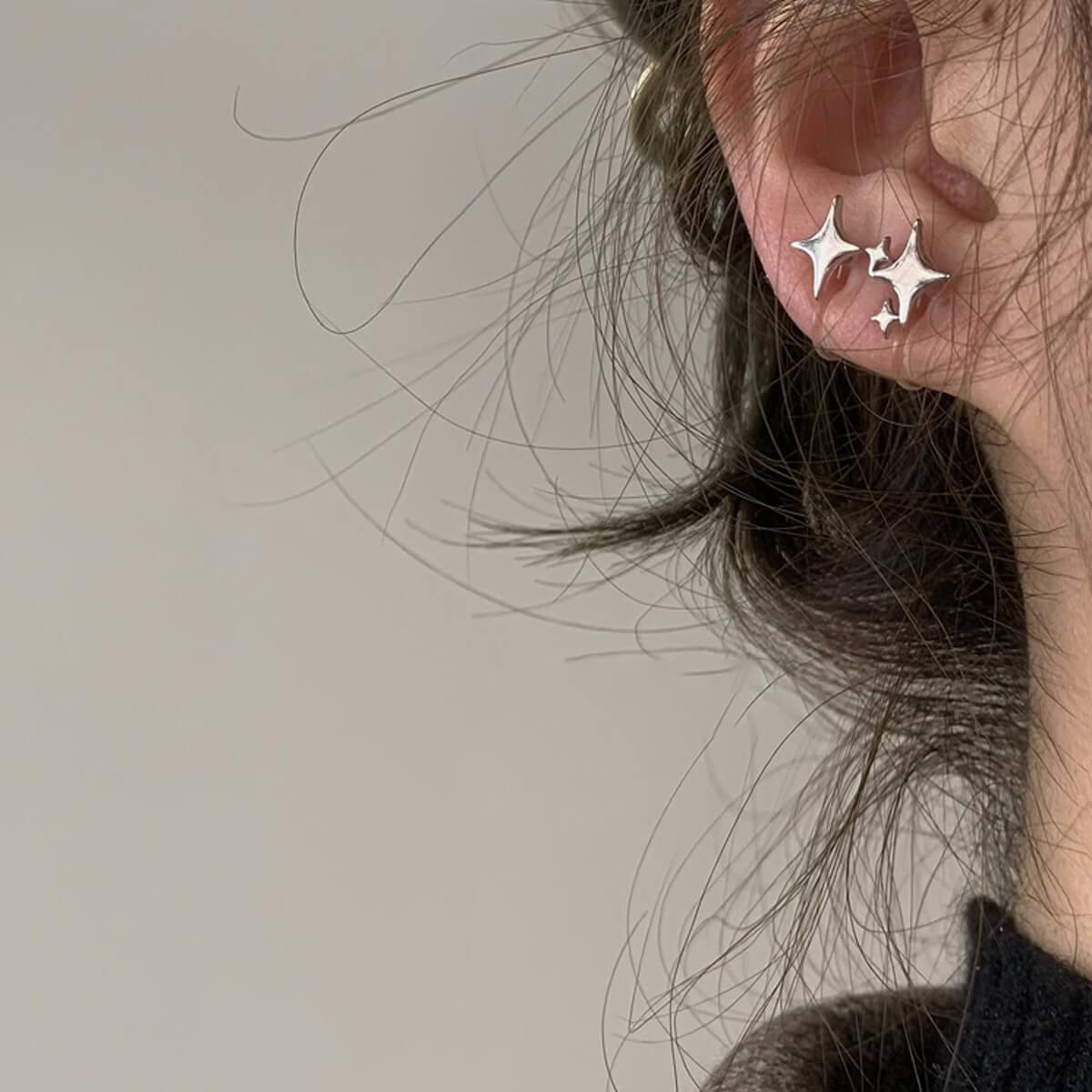 Sparkle Stars Aesthetic Stud Earrings - Aesthetic Clothes Shop