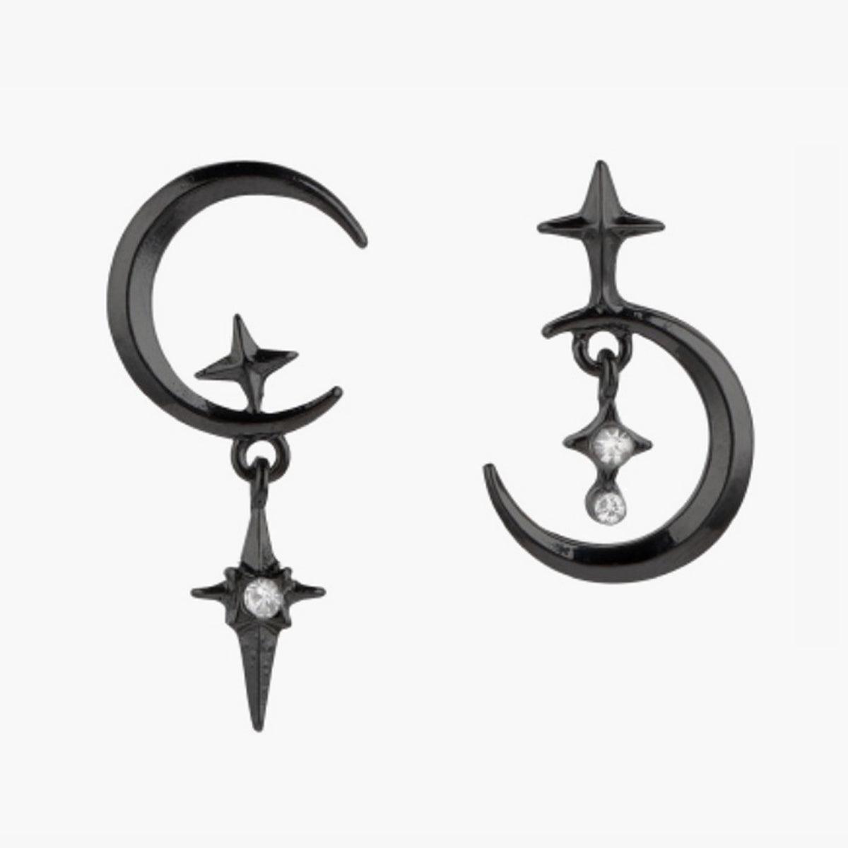 Star and Crescent Moon Earrings - Aesthetic Clothes Shop Star and Crescent Moon Earrings - Aesthetic Clothes Shop