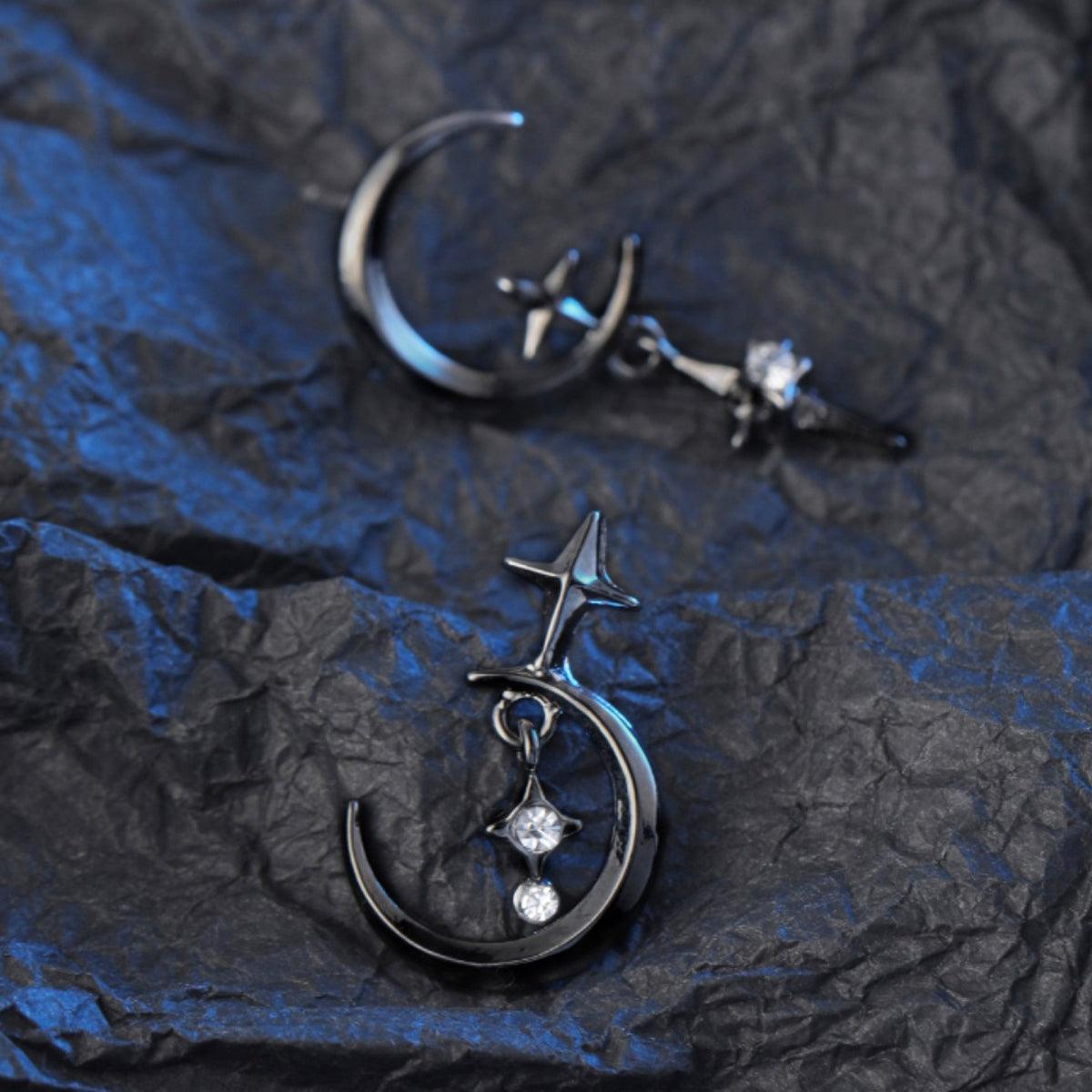 Star and Crescent Moon Earrings - Aesthetic Clothes Shop Star and Crescent Moon Earrings - Aesthetic Clothes Shop