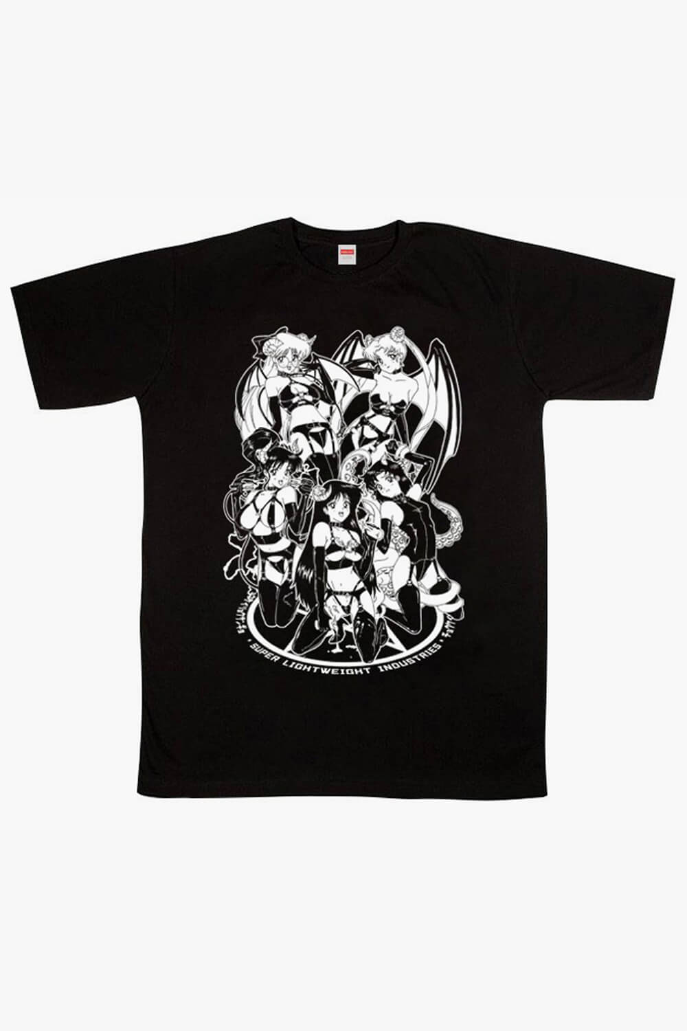 Succubus Cult Anime Girl HVY BLK T-Shirt Bondagecore