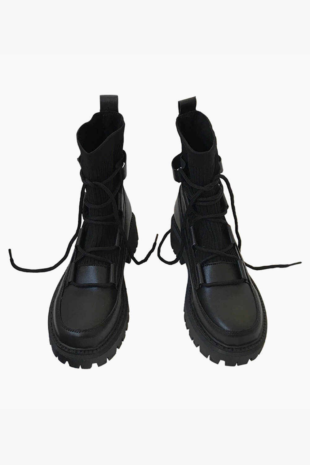 Techwear Aesthetic Black Platform Winter Boots Shoes Techwear Aesthetic Black Platform Winter Boots Shoes