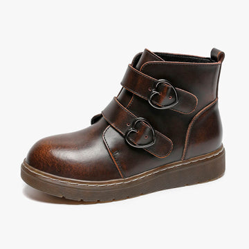 Teen Craft Double Heart Buckle Boots Teen Craft Double Heart Buckle Boots