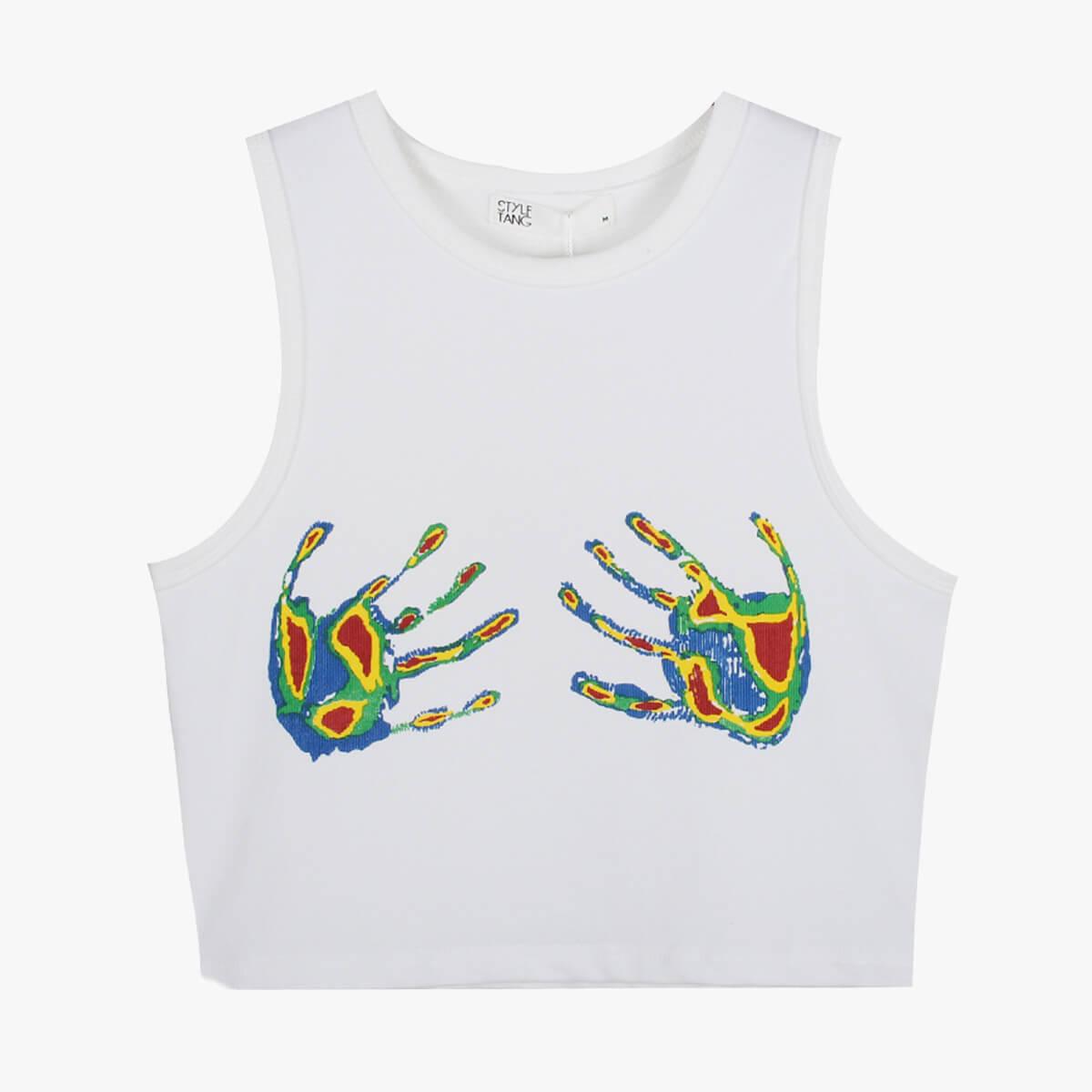Thermal Hands Aesthetic Crop Top - Aesthetic Clothes Shop Thermal Hands Aesthetic Crop Top - Aesthetic Clothes Shop