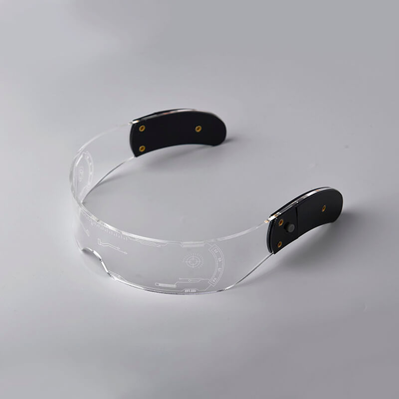 Transparent Cyberpunk Glasses Glowing Sci-Fi Transparent Cyberpunk Glasses Glowing Sci-Fi