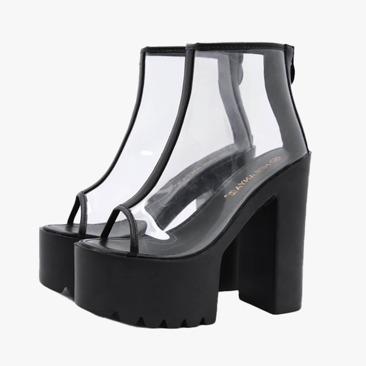 Transparent High Platform Shoes - Aesthetic Clothes Shop