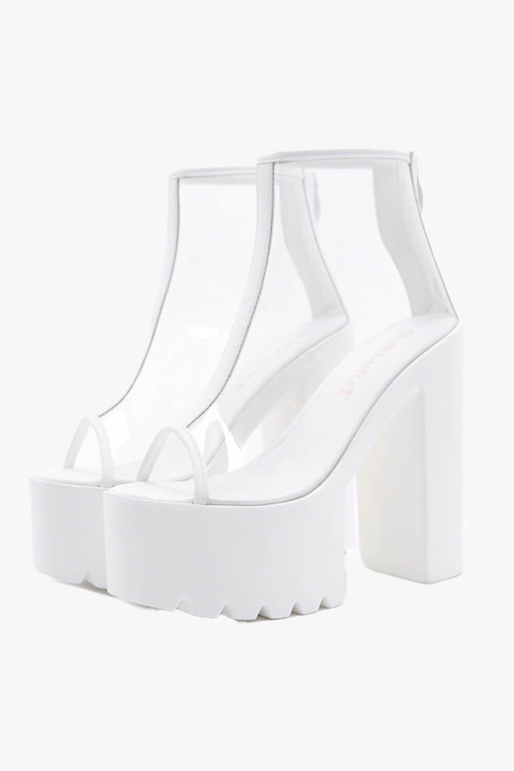 Transparent High Platform Shoes - Aesthetic Clothes Shop