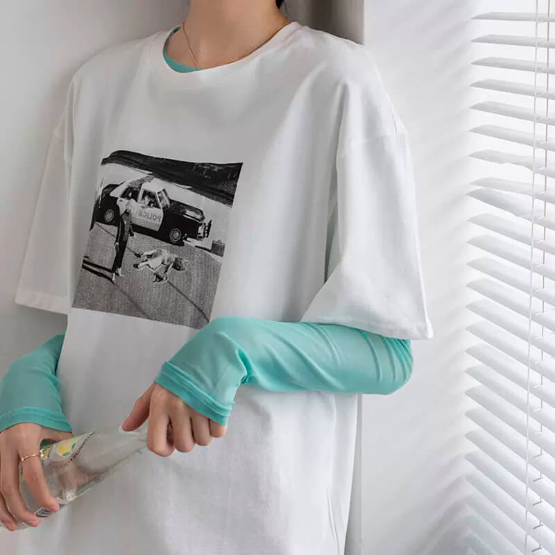 Transparent Silk Mesh Long Sleeve For Women