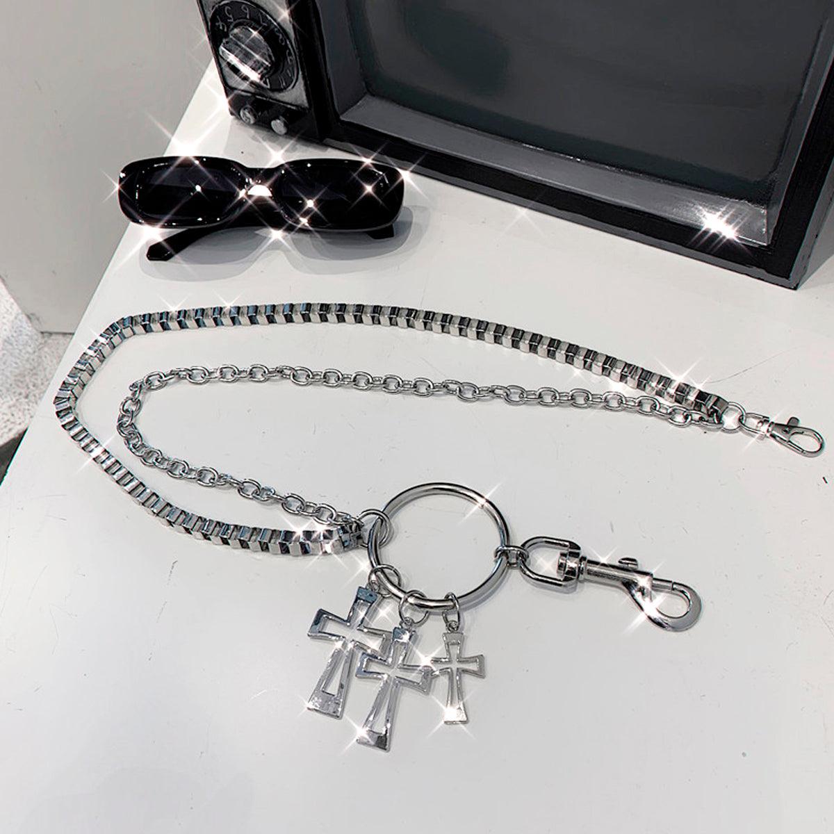 Triple Cross Harajuku Belt Chain - Aesthetic Clothes Shop Triple Cross Harajuku Belt Chain - Aesthetic Clothes Shop
