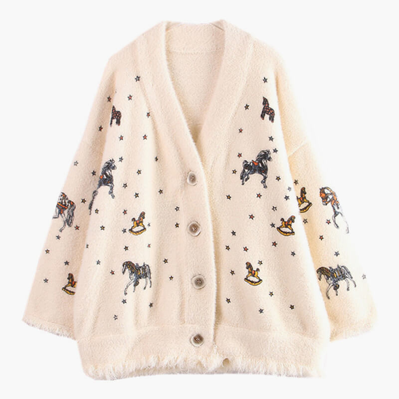 Unicorns Aesthetic Cardigan Milky White Unicorns Aesthetic Cardigan Milky White