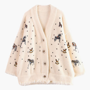 Unicorns Aesthetic Cardigan Milky White Unicorns Aesthetic Cardigan Milky White