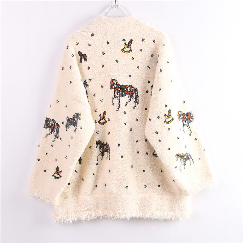 Unicorns Aesthetic Cardigan Milky White Unicorns Aesthetic Cardigan Milky White
