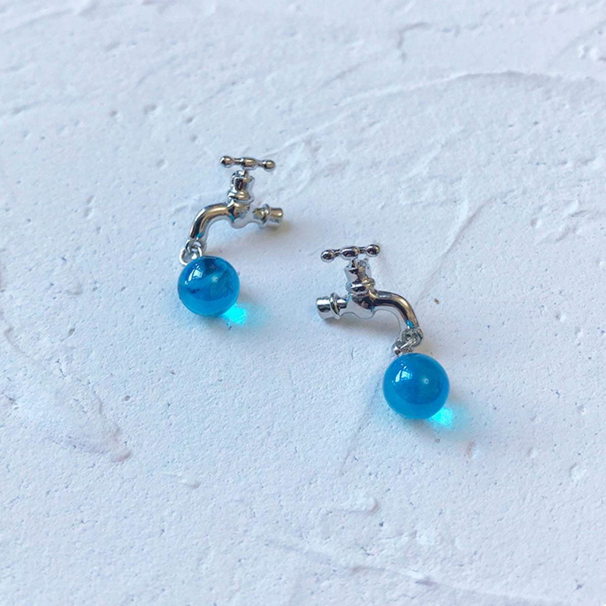 Water Faucet Earrings Water Drop - Aesthetic Clothes Shop