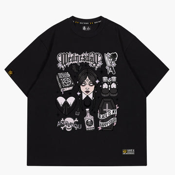 Wednesday Aesthetic Black T-Shirt Witchcore Wednesday Aesthetic Black T-Shirt Witchcore