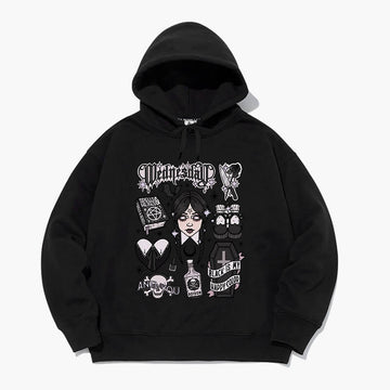 Wednesday Black Hoodie Witchcore Aesthetic Wednesday Black Hoodie Witchcore Aesthetic