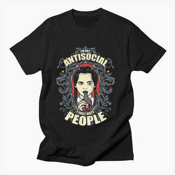 Wednesday T-Shirt I'm not Antisocial I Just Hate People Wednesday T-Shirt I'm not Antisocial I Just Hate People