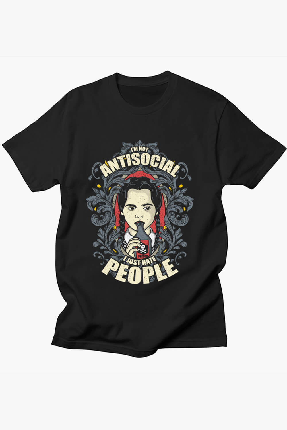 Wednesday T-Shirt I'm not Antisocial I Just Hate People