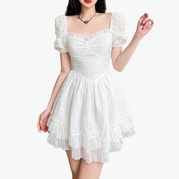 White Fairycore Aesthetic Dress