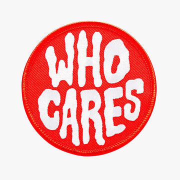 Who Cares Red Embroidery Patch
