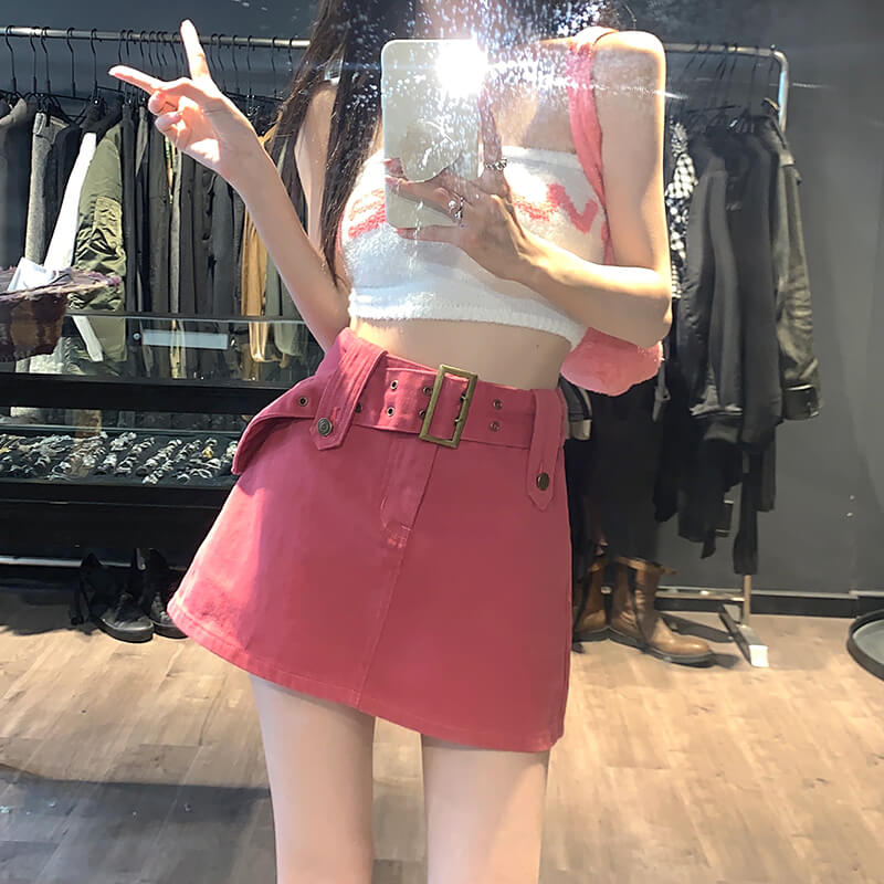 Wide Belt Skirt Babygirl Aesthetic Wide Belt Skirt Babygirl Aesthetic