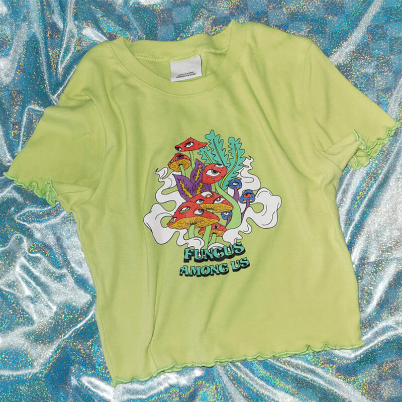 Y2K Aesthetic Crop Top Fungus Among Us Y2K Aesthetic Crop Top Fungus Among Us