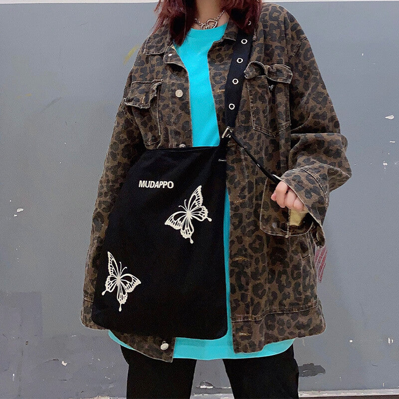 Y2K Aesthetic Glow in the Dark Butterfly Tote Bag Y2K Aesthetic Glow in the Dark Butterfly Tote Bag
