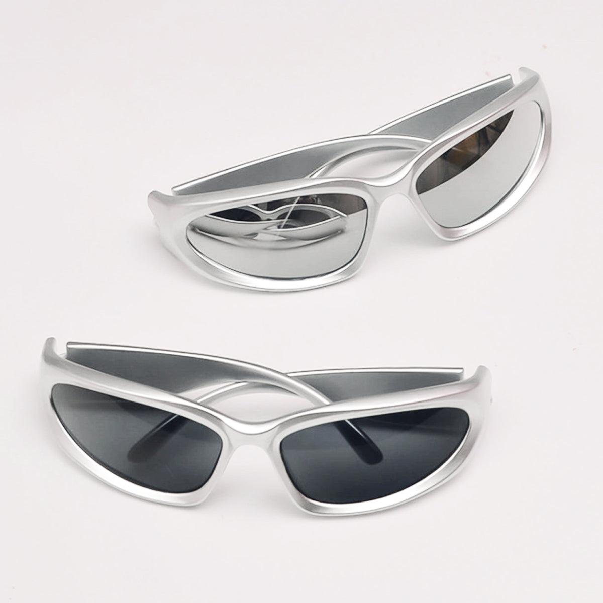 Y2K Aesthetic Sunglasses Silver Demon • Aesthetic Shop