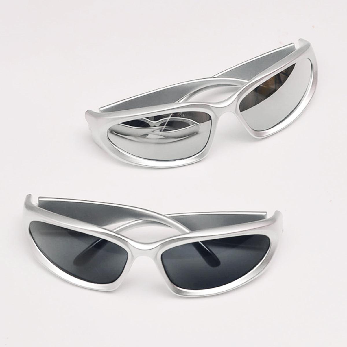 Y2K Aesthetic Sunglasses Silver Demon - Aesthetic Clothes Shop Y2K Aesthetic Sunglasses Silver Demon - Aesthetic Clothes Shop