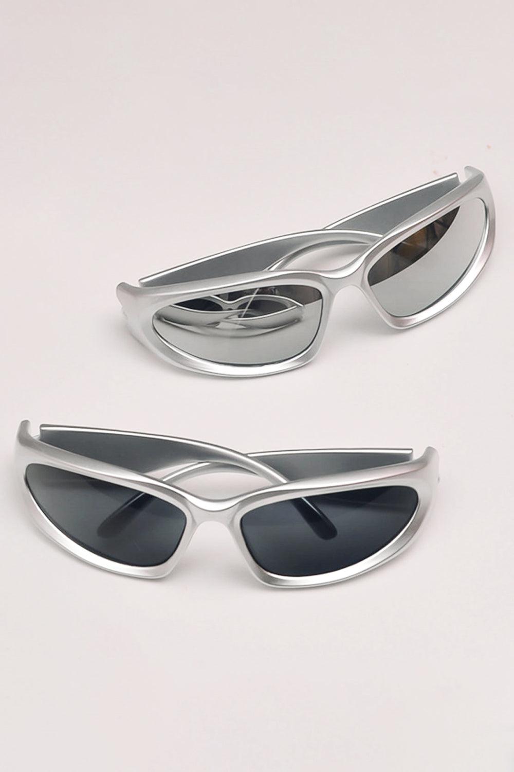 Y2K Aesthetic Sunglasses Silver Demon - Aesthetic Clothes Shop Y2K Aesthetic Sunglasses Silver Demon - Aesthetic Clothes Shop