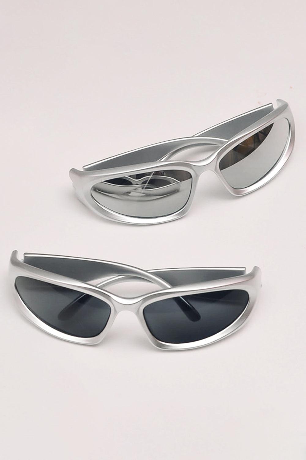 Y2K Aesthetic Sunglasses Silver Demon - Aesthetic Clothes Shop