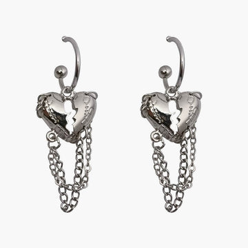 Y2K Emo Aesthetic Earrings Torn Hearts Y2K Emo Aesthetic Earrings Torn Hearts