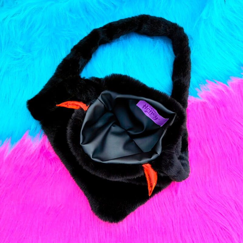Y2K Weirdcore Aesthetic Bag Black Fluffy Little Demon Y2K Weirdcore Aesthetic Bag Black Fluffy Little Demon