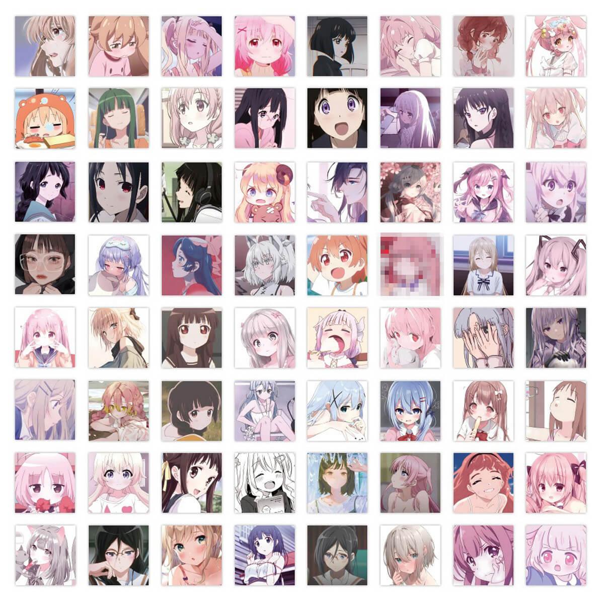 120 Kawaii Anime Girls Stickers - Aesthetic Clothes Shop, kawaii animes