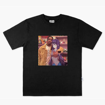A$AP Rocky and Retro Anime Girl T-Shirt