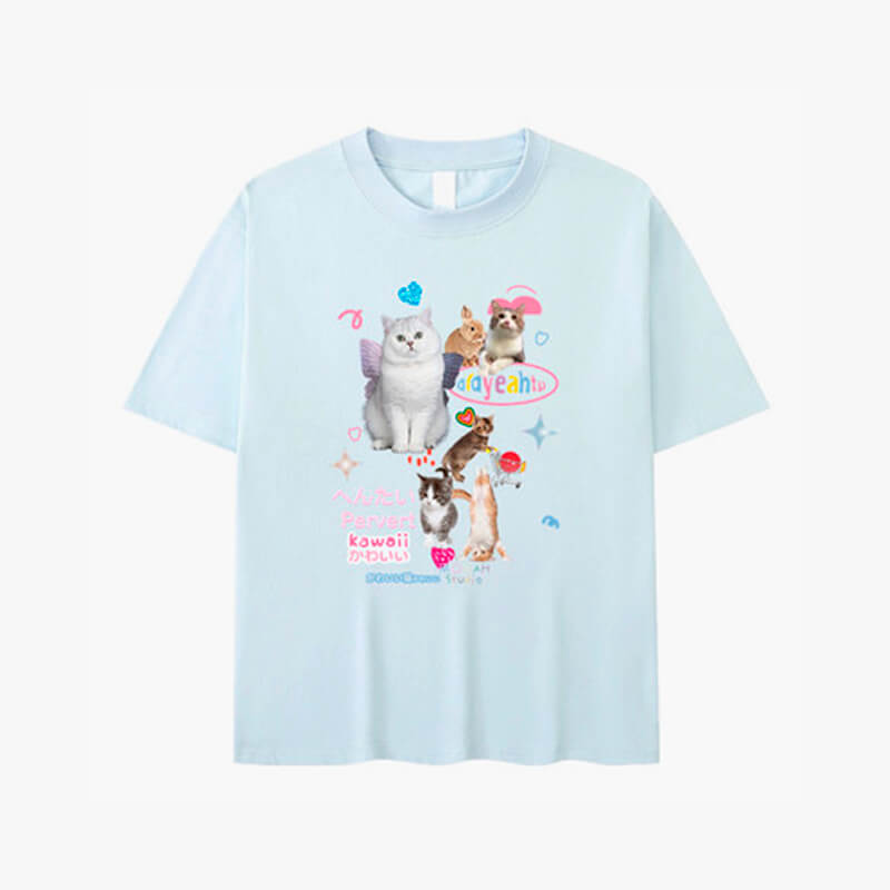 Adorable Cats Collage Aesthetic T-Shirt