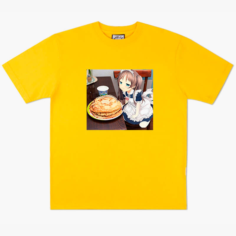 Anime Aesthetic Pancake Cat Neko Anime Girl T-Shirt