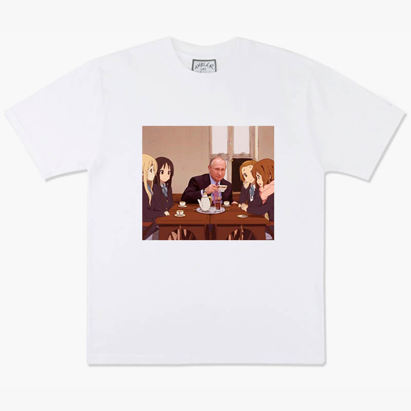 Animecore Aesthetic Putin Tea Party with K-On Girls T-Shirt