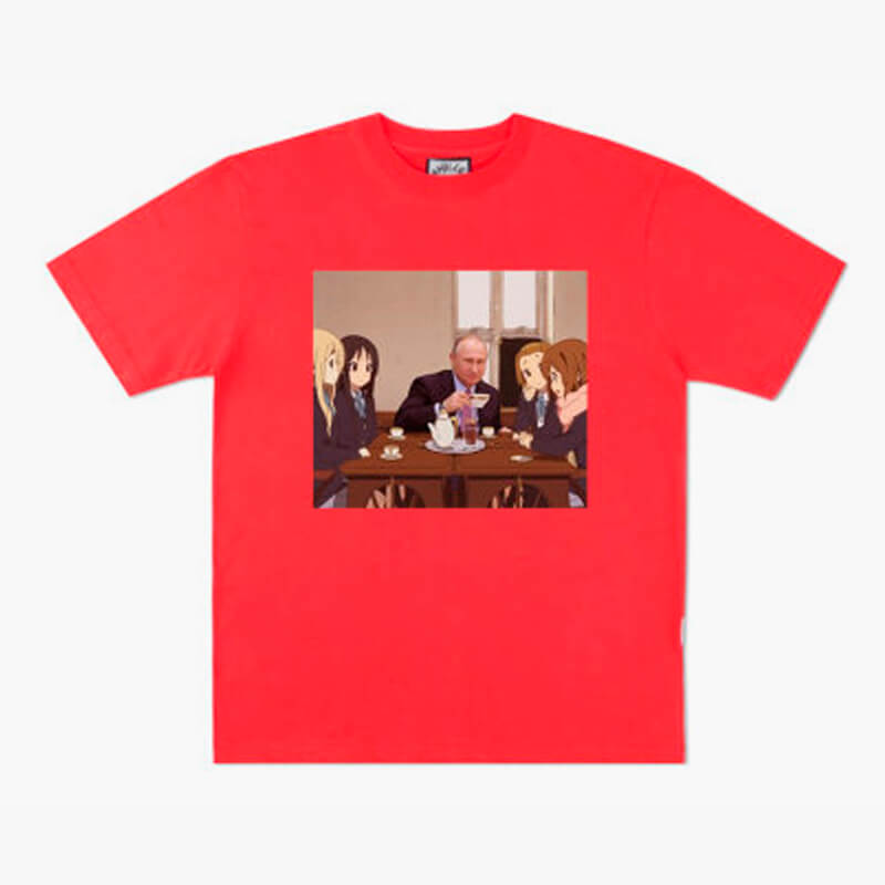 Animecore Aesthetic Putin Tea Party with K-On Girls T-Shirt