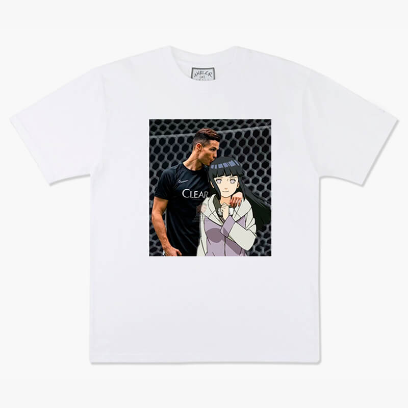 Animecore Cristiano Ronaldo and Hinata Naruto T-Shirt