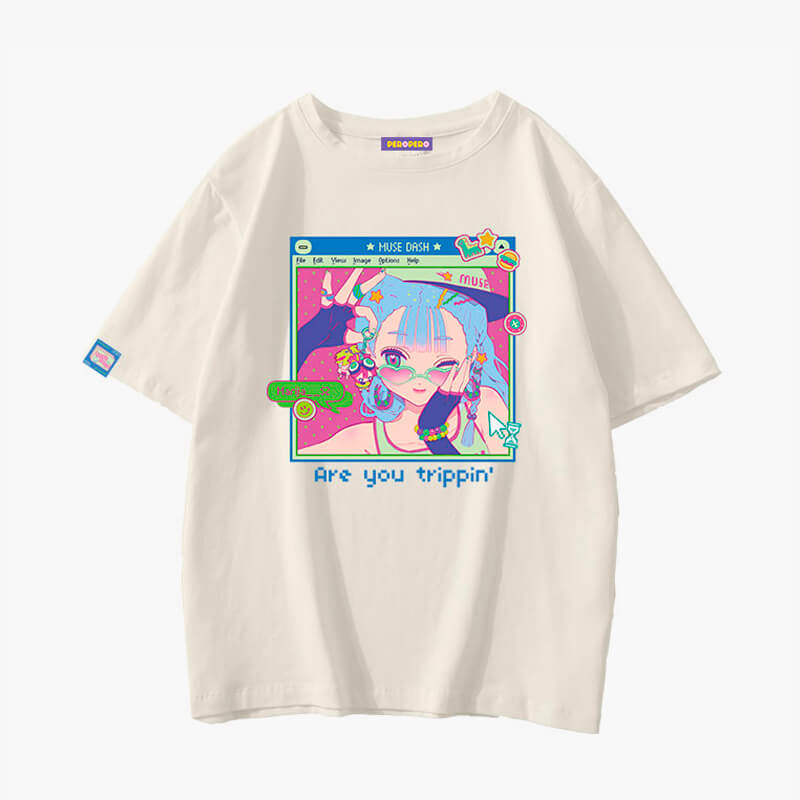 Are You Trippin Anime T-Shirt Webcore Aesthetic