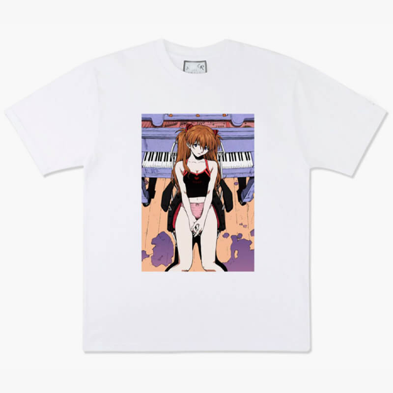 Asuka Langle and Piano Aesthetic Anime T-Shirt