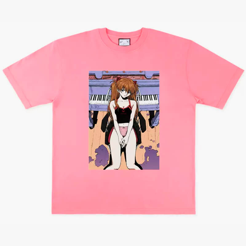 Asuka Langle and Piano Aesthetic Anime T-Shirt