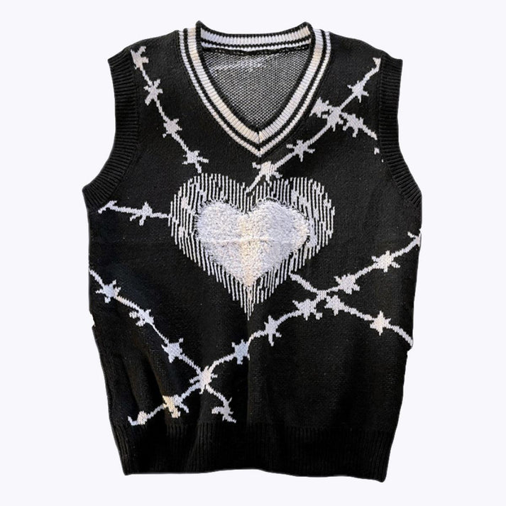 Barbed Wire Knit Vest Grunge Aesthetic • Aesthetic Clothes