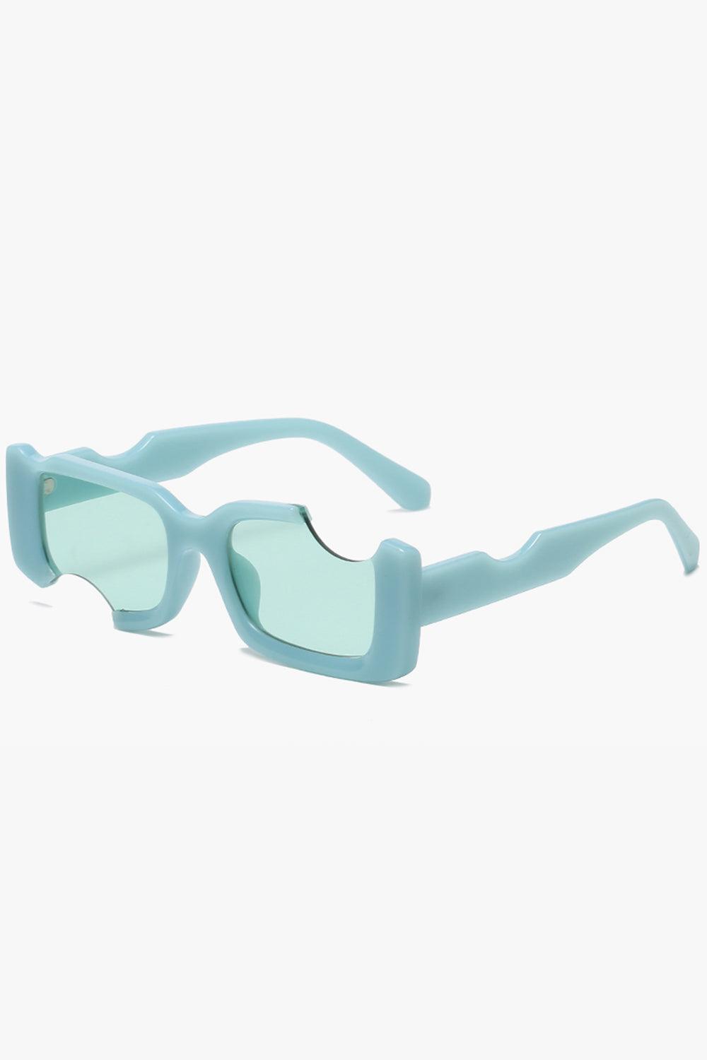Bite Cuts Concave Glasses Square Frame - Aesthetic Clothes Shop