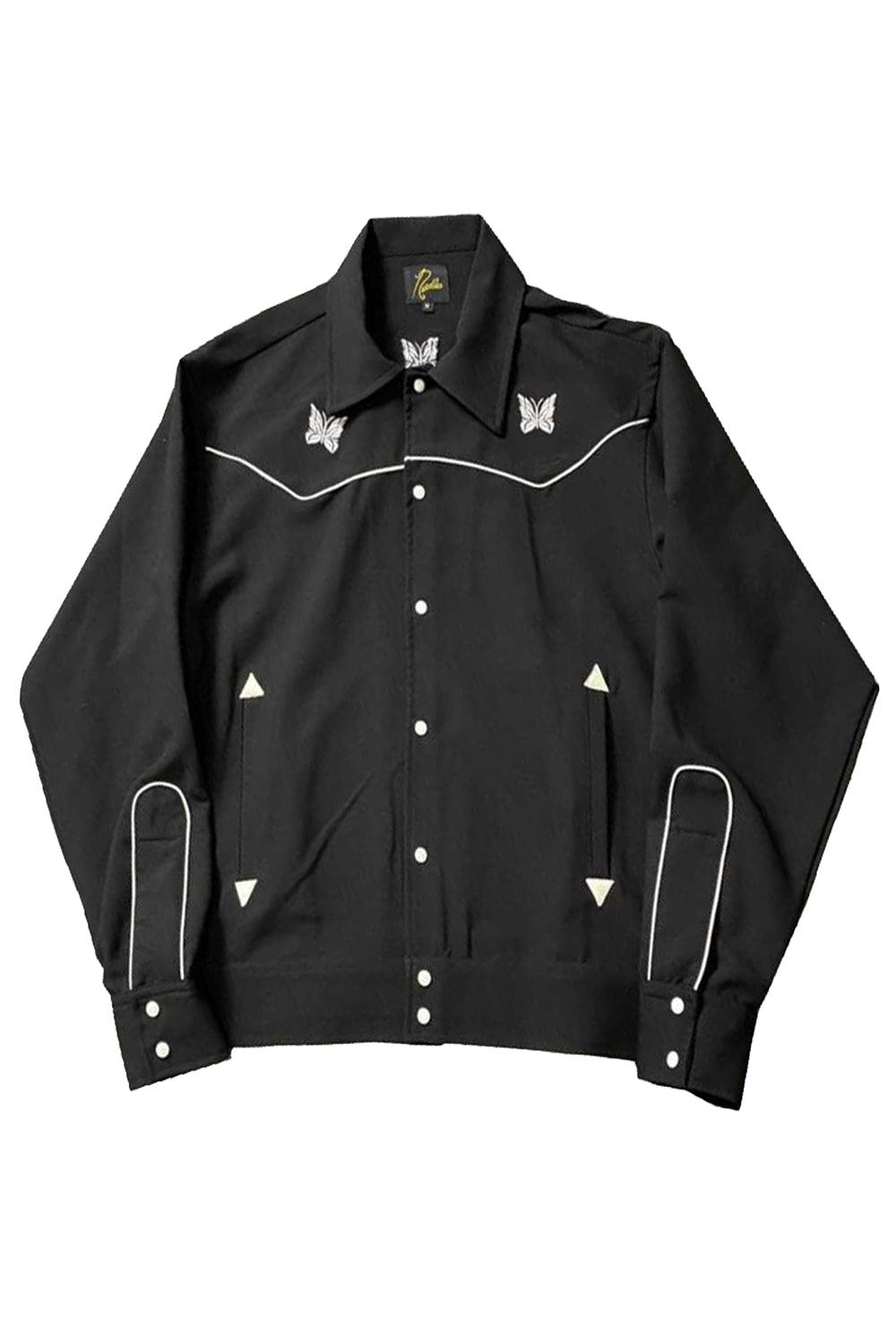 Black Butterfly Embroidery Shirt - Aesthetic Clothes Shop