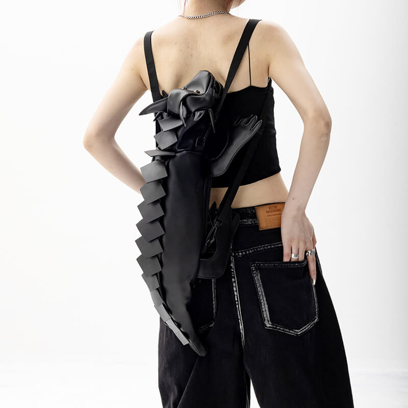 Black Dragon Backpack Eco Leather Aesthetic Clothes Shop