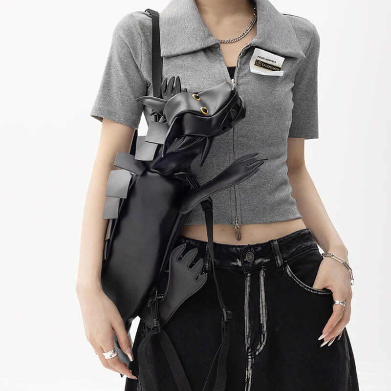 Black Dragon Backpack Eco Leather Aesthetic Clothes Shop